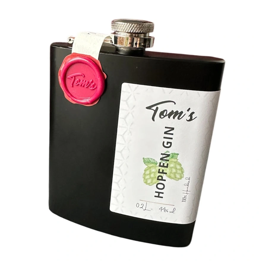 Tom’s Hopfen Gin Flachmann 200 ml aus Finnentrop, Sauerland – Premium Craft Gin mit Hopfenaroma-zoom