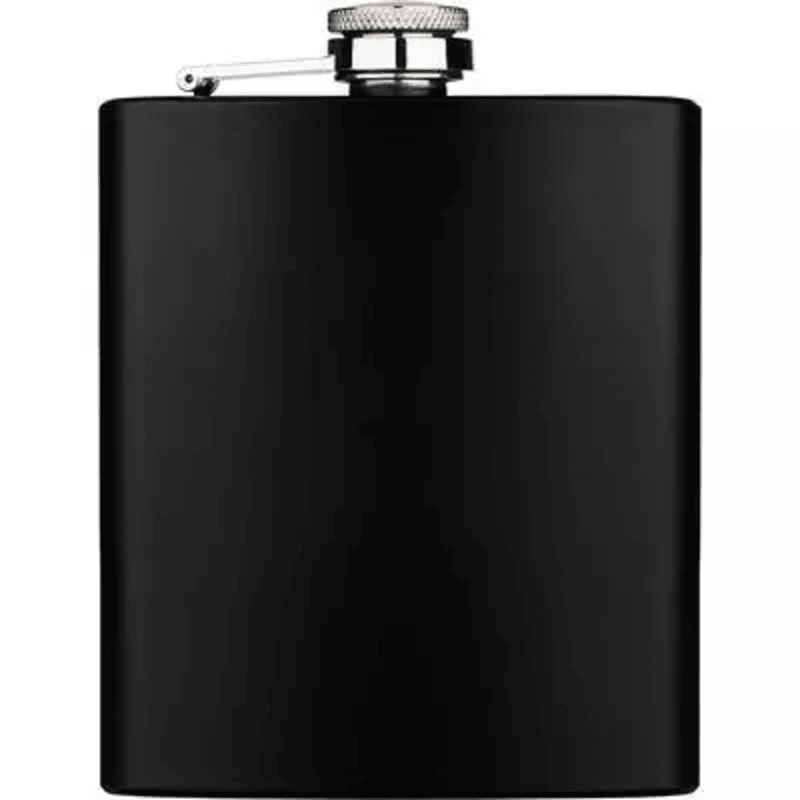 Flachmann Edelstahl schwarz 198ml